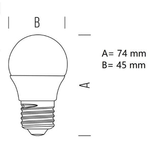 LAMPADINA SFERETTA A LED 7,2W E27 LUCE FREDDA 6500K BOT LIGHTING
