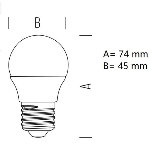 LAMPADINA SFERETTA A LED 7,2W E27 LUCE FREDDA 6500K BOT LIGHTING
