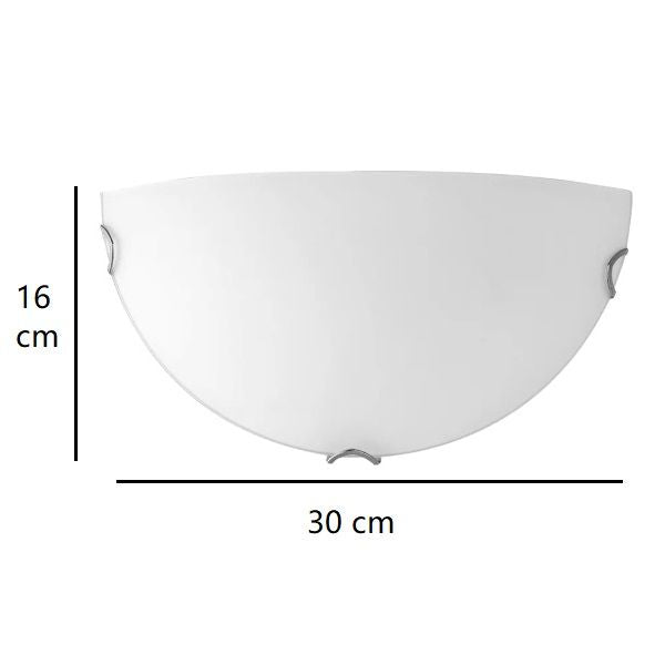 APPLIQUE DA PARETE IN VETRO SATINATO BIANCO 1XE27 OBLO' FAN EUROPE