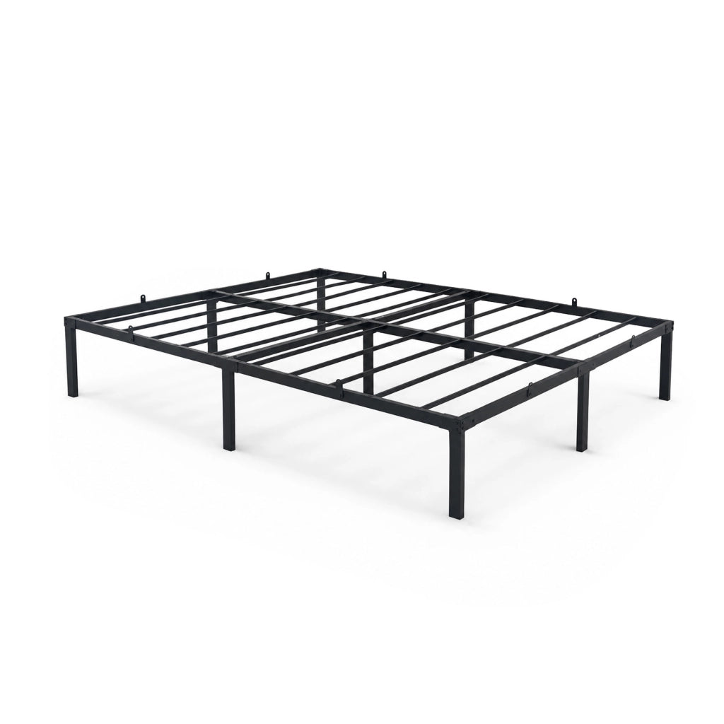 Struttura Letto Pieghevole in Metallo Rete a Doghe 140x190 cm Nero Letto per Ospiti 9 Gambe 20 Doghe