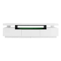 Mobile TV Moderno Lucido con LED a 16 Colori, 3 Cassetti, Apertura Silenziosa e Fluida, 160x39x42 cm, Bianco