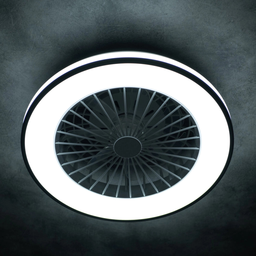 Plafoniera LED CCT con ventilatore PLAVE nera Kanlux 38033