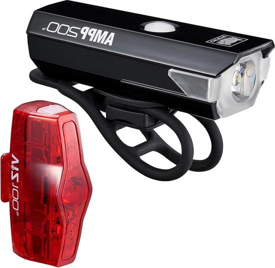Set di luci portatile da 200-100 lumen nero