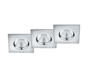 Faretti da Incasso Led Quadrati Dimmerabili Kit 3 pz Cromo Zagros GD Trio
