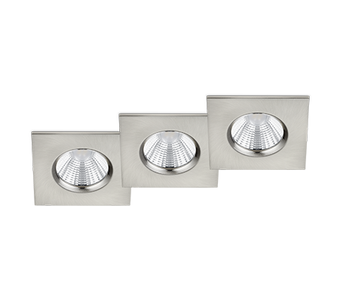 Faretti da Incasso Led Quadrati Dimmerabili Kit 3 pz Nichel Zagros GD Trio