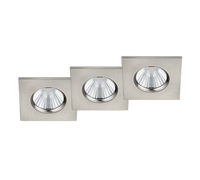 Faretti da Incasso Led Quadrati Dimmerabili Kit 3 pz Nichel Zagros GD Trio
