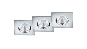 Faretti da Incasso Led Quadrati Dimmerabili Kit 3 pz Cromo Zagros GD Trio