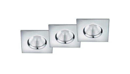 Faretti da Incasso Led Quadrati Dimmerabili Kit 3 pz Cromo Zagros GD Trio