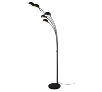 Lampada Piantana Arco Acciaio Nera 5 Diffusori H 200 cm Dito GD Trio