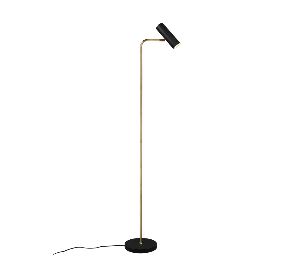 Lampada Piantana Spot GU10 5W Cilindro Ottone H 152 cm Marley GD Trio