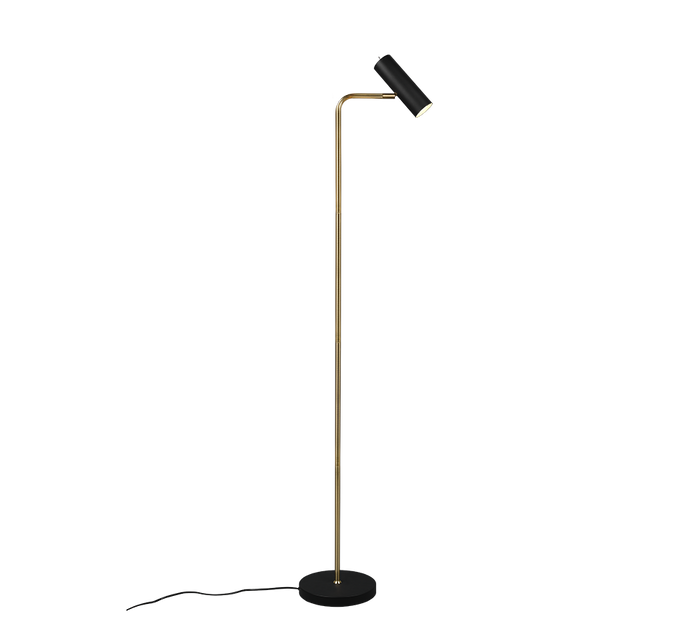 Lampada Piantana Spot GU10 5W Cilindro Ottone H 152 cm Marley GD Trio