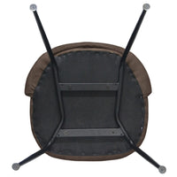 Sedia da sala pranzo Paola in microfibra nabuk marrone con gambe in metallo nero