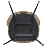 Sedia da sala pranzo Paola in microfibra nabuk marrone chiaro gambe metallo nero