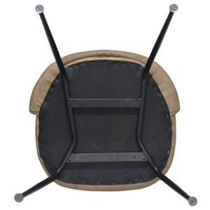 Sedia da sala pranzo Paola in microfibra nabuk marrone chiaro gambe metallo nero