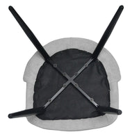 Sedia da sala pranzo Kety in microfibra grigio chiaro con gambe in metallo nero