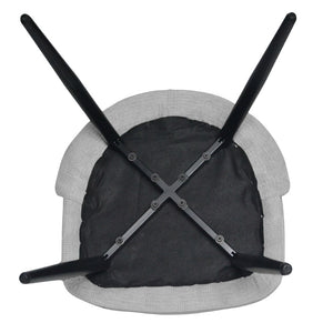 Sedia da sala pranzo Kety in microfibra grigio chiaro con gambe in metallo nero