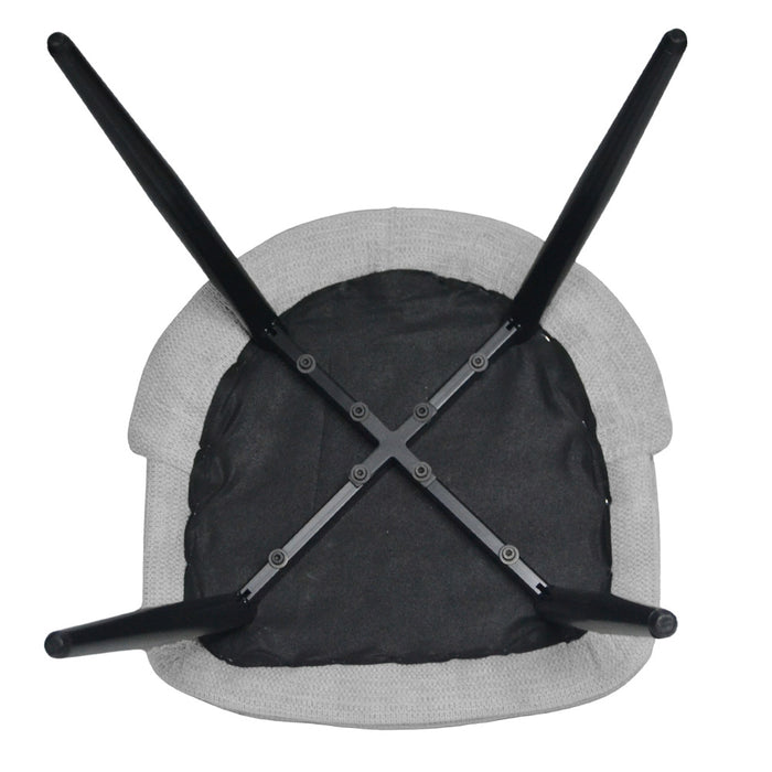 Sedia da sala pranzo Kety in microfibra grigio chiaro con gambe in metallo nero