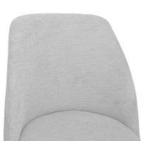 Sedia da sala pranzo Kety in microfibra grigio chiaro con gambe in metallo nero