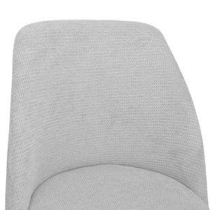 Sedia da sala pranzo Kety in microfibra grigio chiaro con gambe in metallo nero