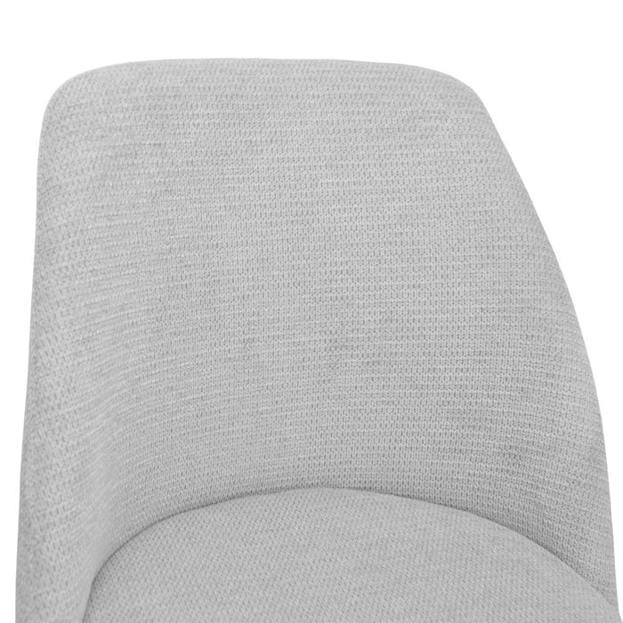 Sedia da sala pranzo Kety in microfibra grigio chiaro con gambe in metallo nero