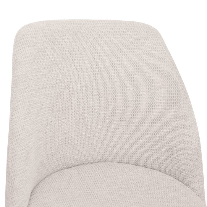 Sedia da sala pranzo Kety in microfibra colore beige con gambe in metallo nero