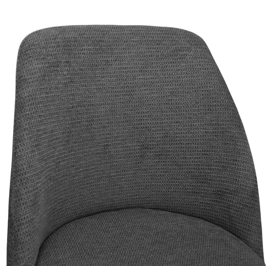 Sedia da sala pranzo Kety in microfibra grigio scuro con gambe in metallo nero