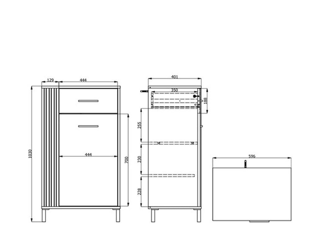 Carducci, Mobile da Ingresso un Cassetto, 59.5x40x103h cm Bianco Crema
