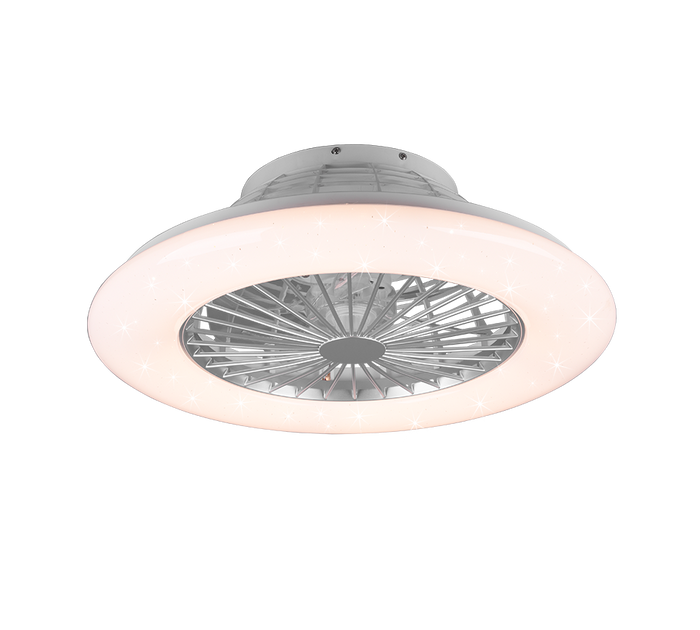 Ventilatore da Soffitto con Plafoniera Lampada LED Titanio Stralsund GD Trio