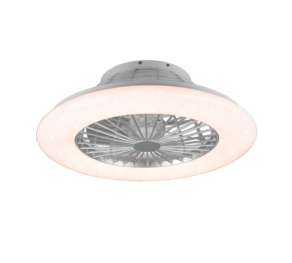 Ventilatore da Soffitto con Plafoniera Lampada LED Titanio Stralsund GD Trio