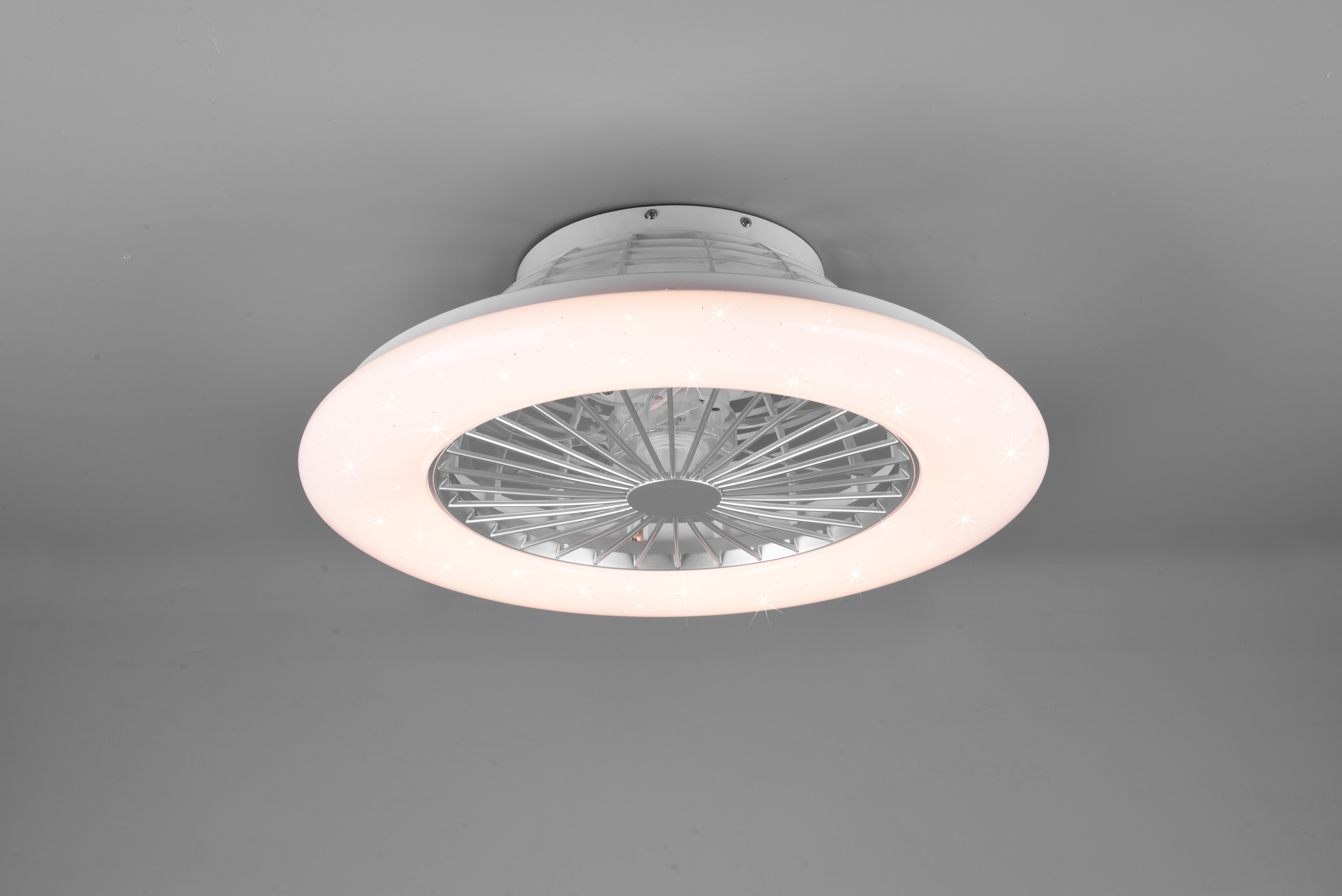 Ventilatore da Soffitto con Plafoniera Lampada LED Titanio Stralsund GD Trio