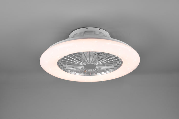 Ventilatore da Soffitto con Plafoniera Lampada LED Titanio Stralsund GD Trio