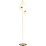 Lampada da terra a 3 luci ¨C zephmum ¨C dorato metallo vetro opalo 27x169 cm