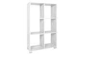 LIBRERIA CUBICA IN LEGNO BIANCO MODERNA CON 6 RIPIANI DIMENSIONI 60X24X98 CM