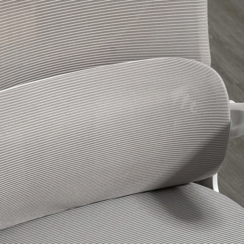 Sedia da ufficio ergonomica 60 x 59 x 114-122 cm grigia con braccioli