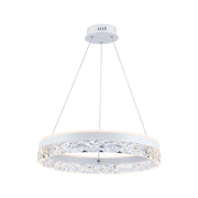 Lampadario LED anello cristallo 3000K bianco V-TAC VT-7581