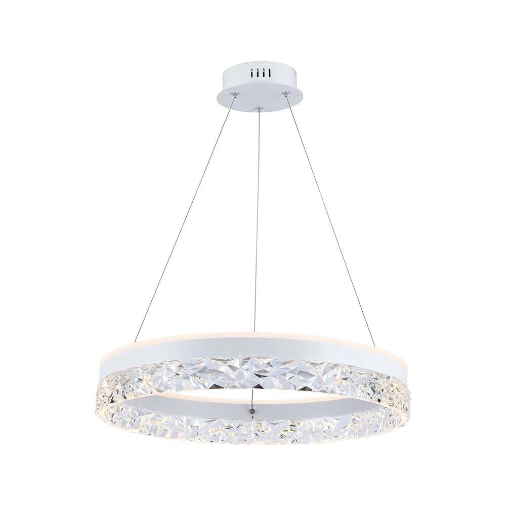 Lampadario LED anello cristallo 3000K bianco V-TAC VT-7581