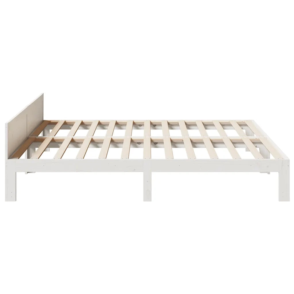 Giroletto senza Materasso Bianco 160x200 cm Legno Massello Pino 859230