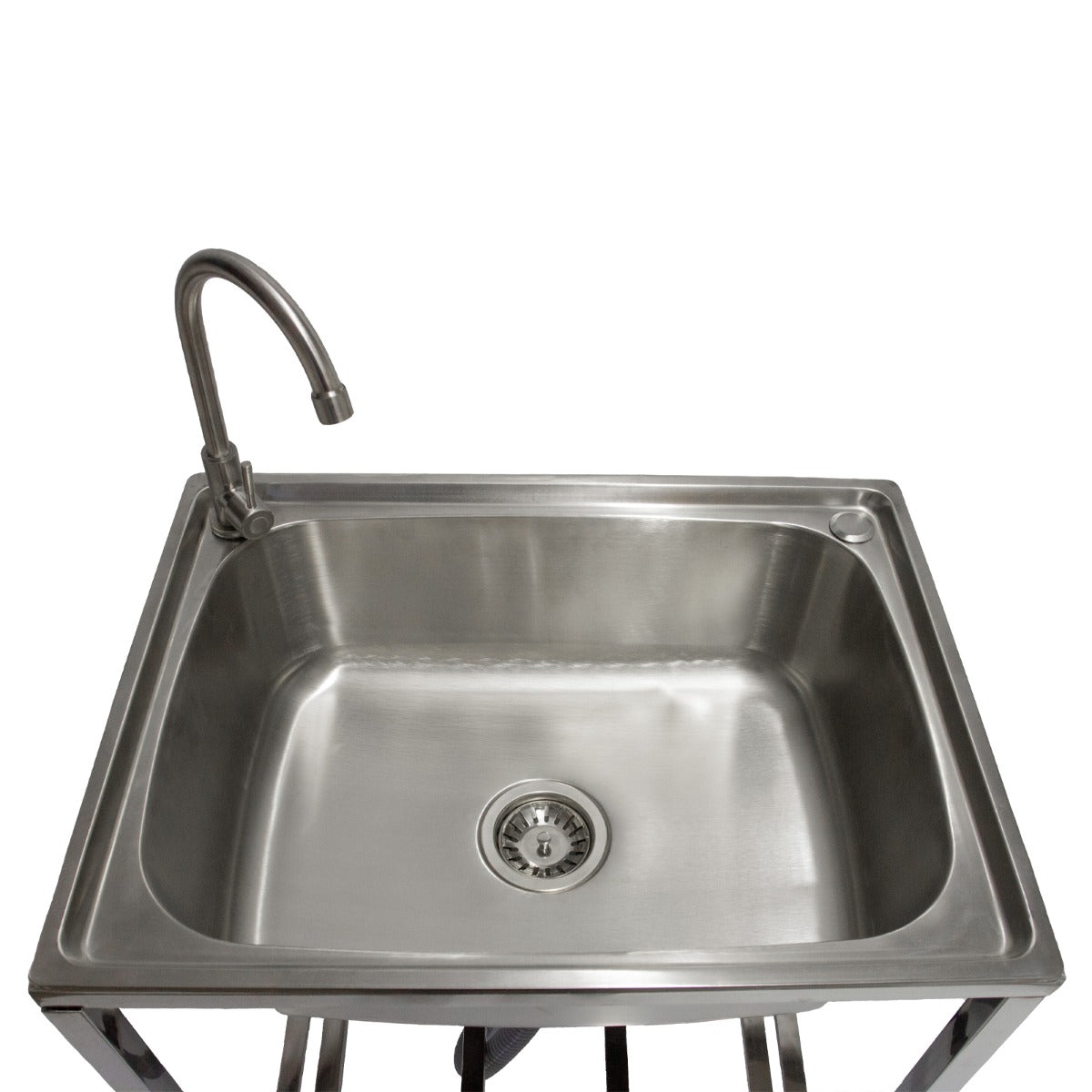 Lavello da Campeggio con Rubinetto per L'Acqua Portatile Lavabo in Acciaio Inox Lavandino per Glamping con Attacco per L'Acqua e Scarico