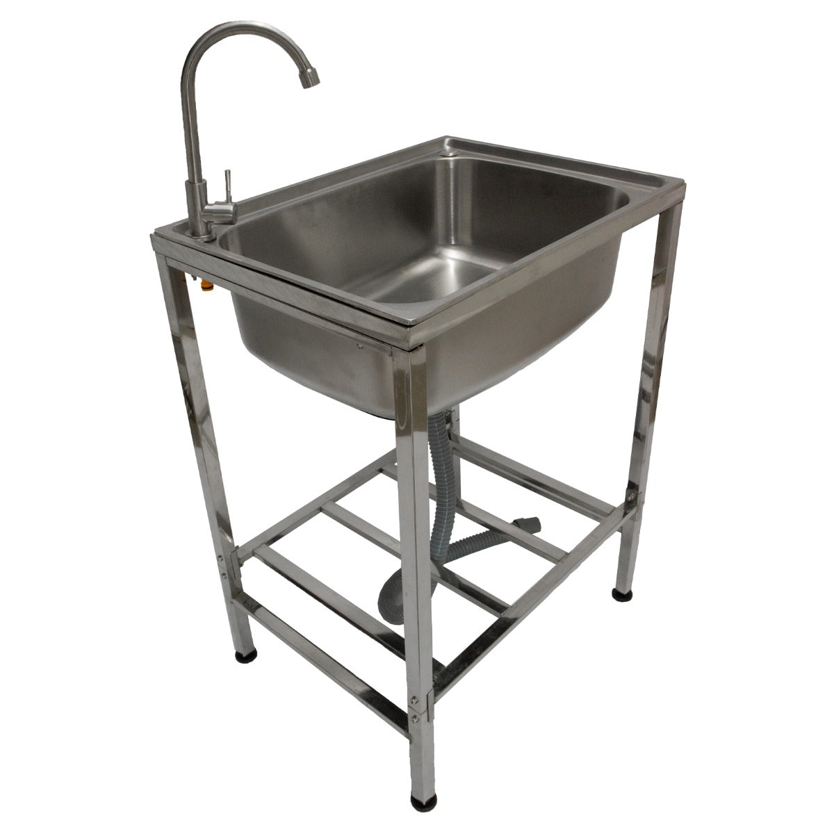 Lavello da Campeggio con Rubinetto per L'Acqua Portatile Lavabo in Acciaio Inox Lavandino per Glamping con Attacco per L'Acqua e Scarico