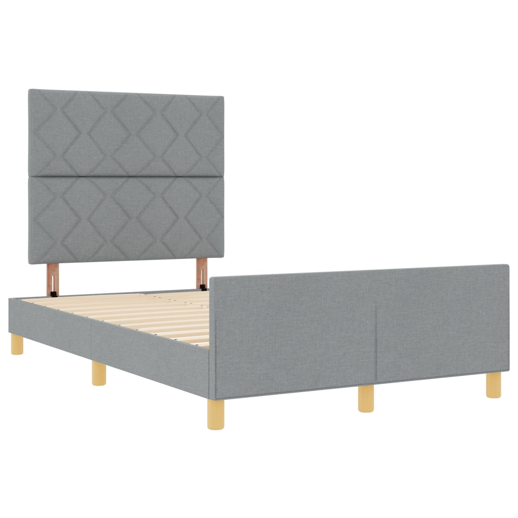 Letto in tessuto grigio chiaro  120x190 cm