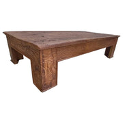 Tavolino in legno artigianale marrone 148x82x37h cm