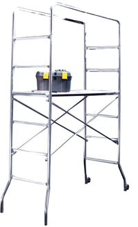 Trabattello Brixo H.218 smontabile in acciaio zincato con ruote, 120 kg