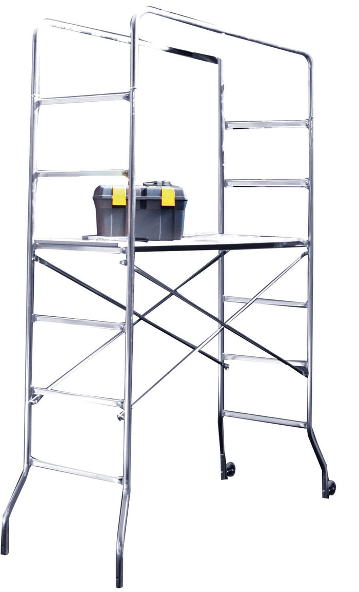 Trabattello Brixo H.218 smontabile in acciaio zincato con ruote, 120 kg