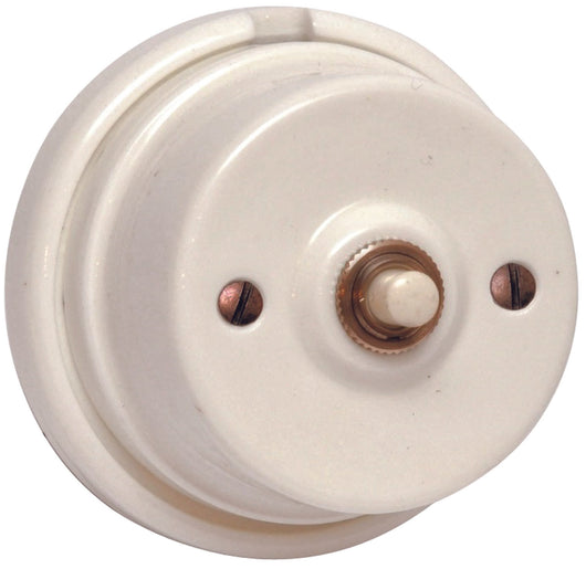 PULSANTE PORCELLANA STILE ANTICO BIANCO