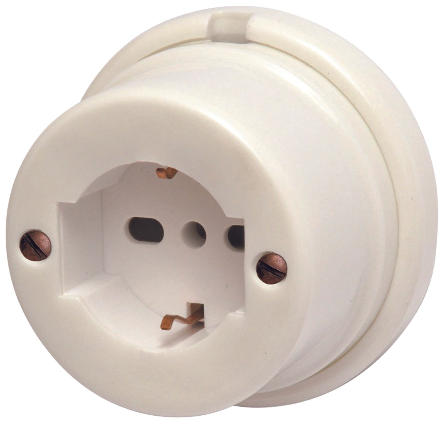 PRESA IN PORCELLANA STILE ANTICO BIPASSO / SCHUKO 10/16A