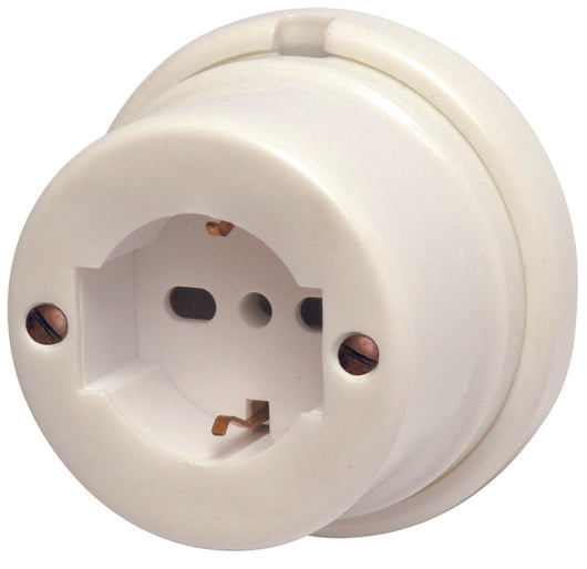 PRESA IN PORCELLANA STILE ANTICO BIPASSO / SCHUKO 10/16A