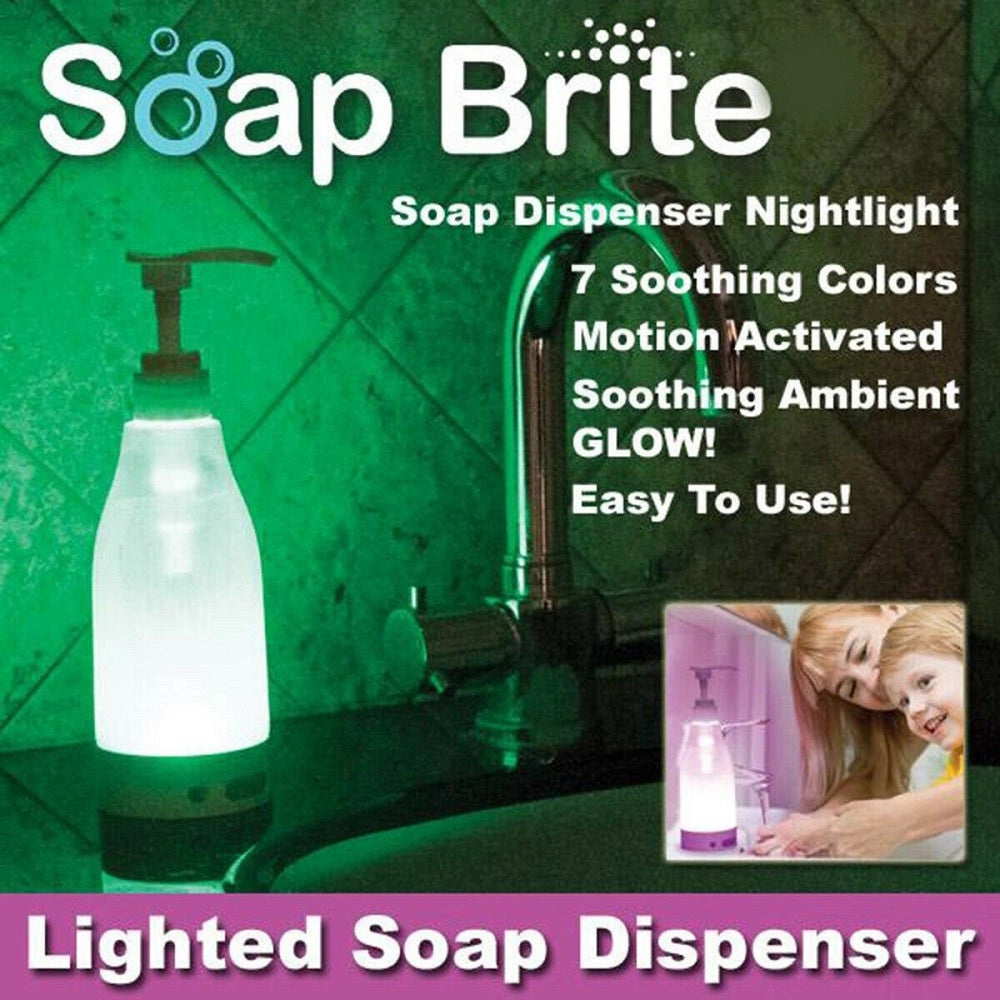 Trade Shop - Erogatore Sapone Bottiglia Mani Soap Brite Sensore Dispenser Notturna Led Luce -