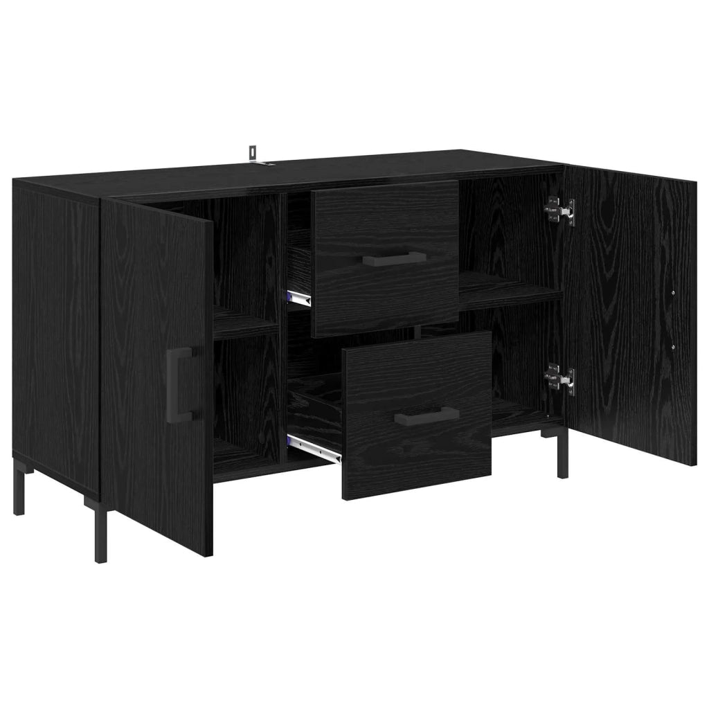 Credenza | Madia | Buffet da pranzo | Armadio da pranzo Rovere Nero 100 x 36 x 60 cm Legno multistrato