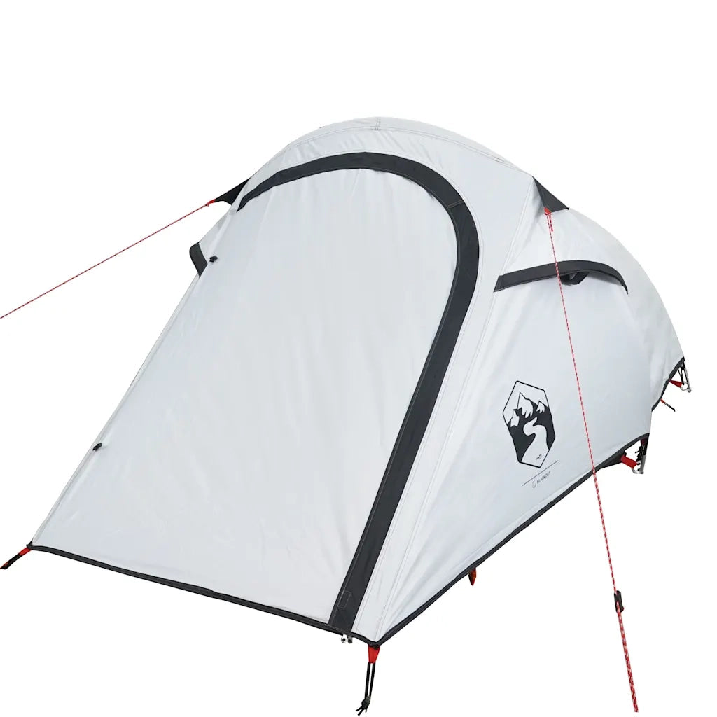 Tenda Campeggio a Tunnel 3 Persone Bianca Tessuto Impermeabile 94603