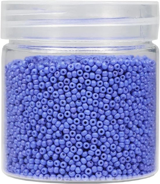 Raccordi a forma di perla rotonda in acciaio inossidabile 2 mm per catenina 10000 pezzi / 110 gram in scatola, 12/0 kralen indaco perle di vetro piccole per la creazione di gioielli orecchini bracciali collane (indaco)
